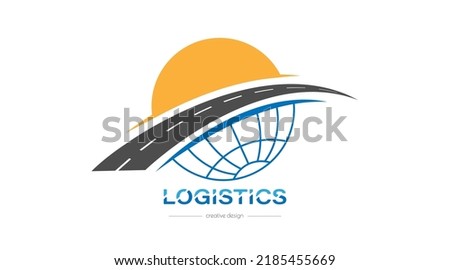 Logistics. Circle and road. A design element for a logo, brand, sticker or label. Icon template for websites and applications. Flat style. Stock photo © 