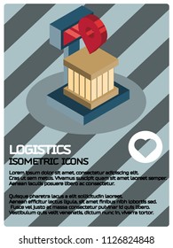 Logistics color isometric poster
