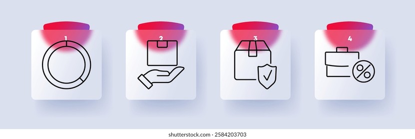 Logistics and commerce set icon. Supply chain, package delivery, shipping security, business investment, retail, financial logistics, commerce growth, economic management
