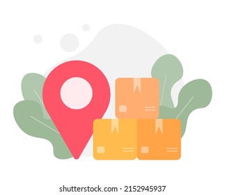 Logistics company, send parcel, receive box. Vector illustration. Cartoon minimal style.