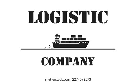Logistics company. Vector illustration of a transport company engaged in logistics, shipping by sea
