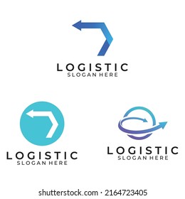 Logistics company vector logo, arrow icon logo, fast digital delivery logo.