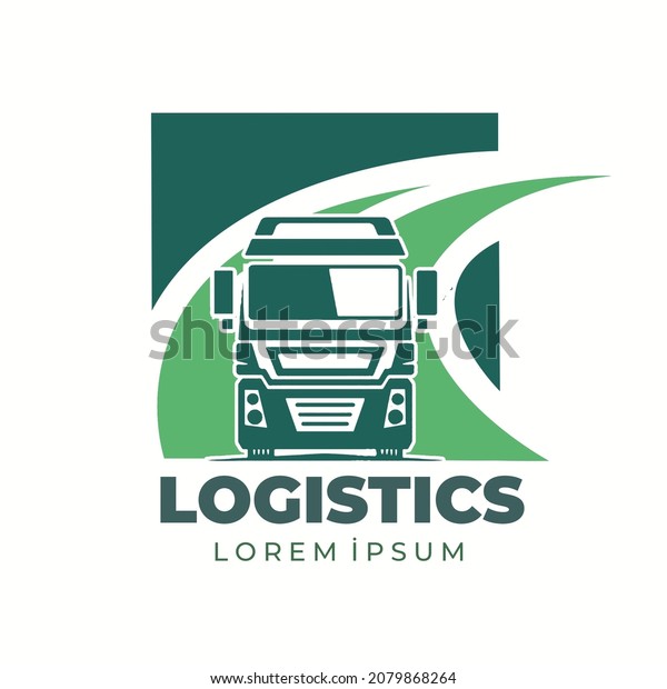 Logistics company vector logo. delivery icon.\
Delivery service logo. Truck icon. Logistics Logo. Green truck logo\
vector. Logistics truck\
icon.
