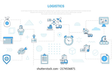 logistics concept with icon set template banner with modern blue color style