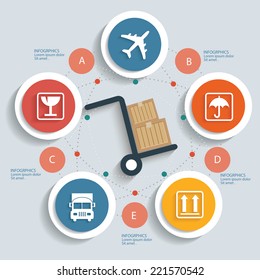 Logistics concept info graphic design,clean vector
