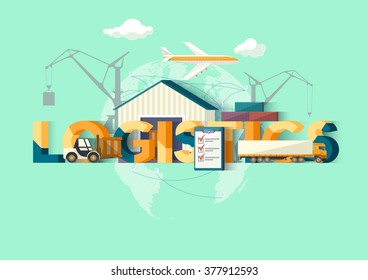 logistics concept. Typographic poster.