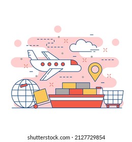Diseño del sitio web del concepto de logística 3
