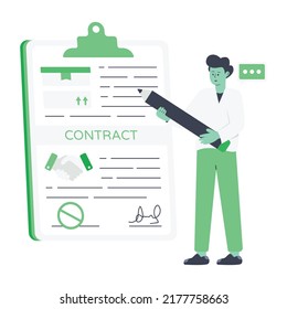 Logistics contract flat illustration is up for premium use 