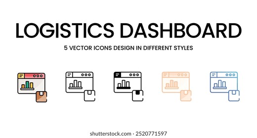 Logistics Dashboard vector icons set ready to use for web and mobile app
