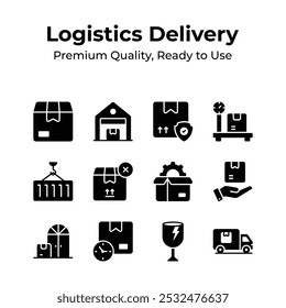 Logistics deliver icon set in modern design style