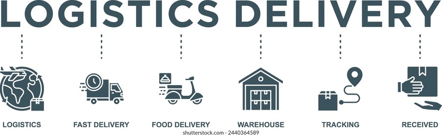 Logistics delivery banner web icon vector illustration concept with icon