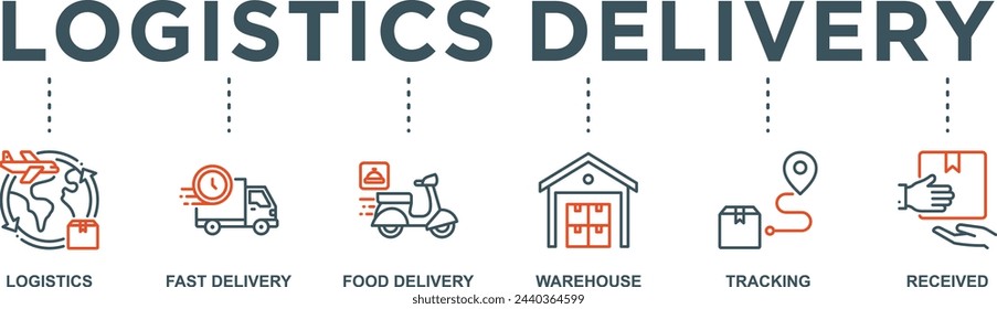 Logistics delivery banner web icon vector illustration concept with icon