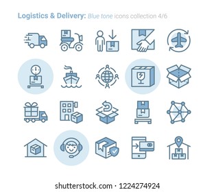 Logistics & Delivery Blue Tone colors icon set 4/6