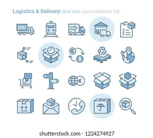 Logistics & Delivery Blue Tone colors icon set 5/6