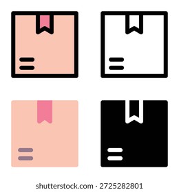 Logistics Delivery Box , Order Receipt Icons for E commerce Checkout Suitable For Mobile Apps, Web Apps And Print Media. Multiple Style Icons, 