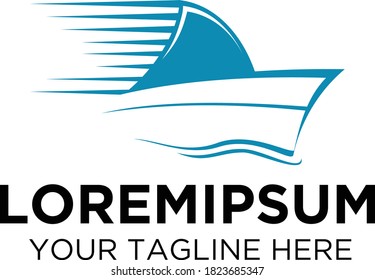 Logistics Delivery by Ship Logo