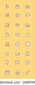 Logistics And Delivery Colored Line Icon Set