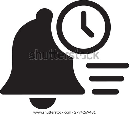 Logistics delivery deadline alert clock notification bell vector icon