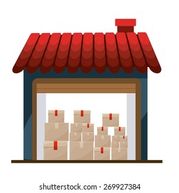 Logistics and delivery design over white background, vector illustration