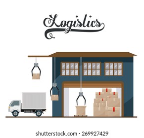 Logistics and delivery design over white background, vector illustration
