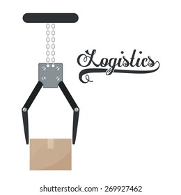 Logistics and delivery design over white background, vector illustration
