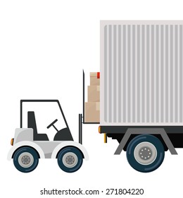 Logistics and delivery design over white background, vector illustration