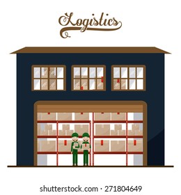 Logistics and delivery design over white background, vector illustration
