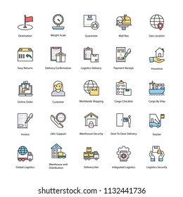 
Logistics Delivery Flat Icons
