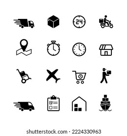 Logistics Delivery icon pack for web 