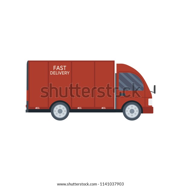 Logistics and delivery icon service\
isolated on white background: truck, lorry, van. Postal service\
creative design. Vector flat\
illustration.