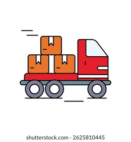 logistics delivery icon with white background vector stock illustration