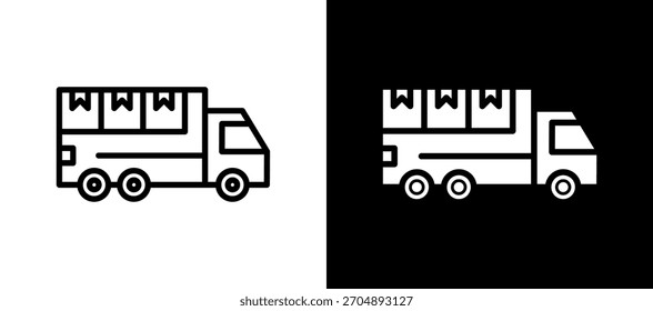 Logistics Delivery Icon Ilustración vectorial negro blanco