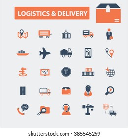 logística, iconos de entrega
