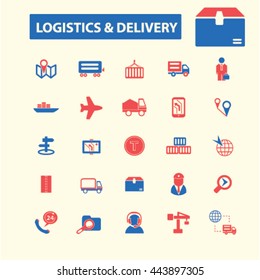 logística, iconos de entrega