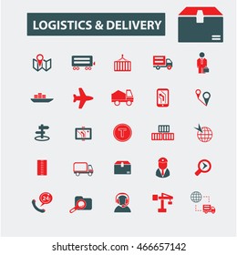 logística, iconos de entrega