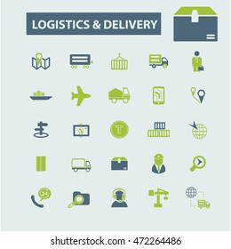logística, iconos de entrega
