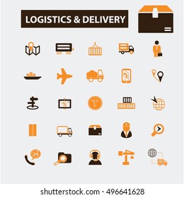 logistics, delivery icons
