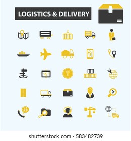 logistics, delivery icons
