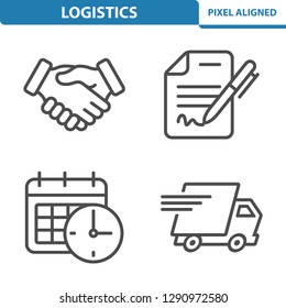 Logistics & Delivery Icons. Professional, pixel perfect icons, EPS 10 format.