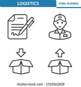 Logistics & Delivery Icons. Professional, pixel perfect icons, EPS 10 format.