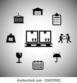 Logistics and delivery icons, vector illustration graphic .