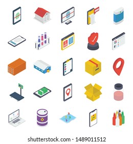 Logistics Delivery Isometric Icons Pack