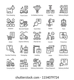 
Logistics Delivery Line Icons
