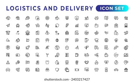 Logistics and delivery linear icons collection.Set of thin line web icon set, simple outline icons collection, Pixel Perfect icons, Simple vector illustration.
