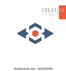 Logistics or delivery logo template. Hexagon with four arrows in different directions. Express money, internet digital fast transfer icon. logistic delivery courier provider. letter x sign. Vector