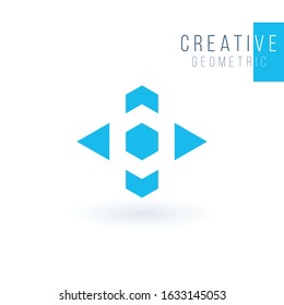 Logistics or delivery logo template. Hexagon with four arrows in different directions. Express money, internet digital fast transfer icon. logistic delivery courier provider. letter x sign. Vector