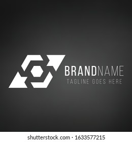 Logistics or delivery logo template. Hexagon with four arrows in different directions. Express money, internet digital fast transfer icon. logistic delivery courier provider. letter x sign. Vector