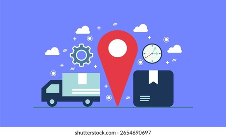 Gerenciamento de logística e entrega com rastreamento em tempo real e operações eficientes