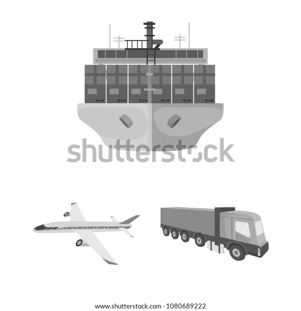 Logistics and delivery monochrome icons in\
set collection for design. Transport and equipment isometric vector\
symbol stock web\
illustration.