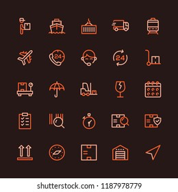 Logistics and Delivery Multicolored Line Icon Set